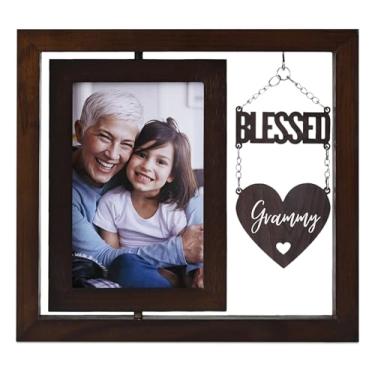 Imagem de InnoBeta Porta-retratos para vovós, presentes de netos, Blessed Grammy, Dia das Mães, Natal, aniversário, porta-retrato giratório 6R