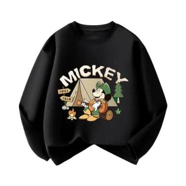 Imagem de Camiseta Infantil Preta De Manga Longa Com Estampa Do Mickey Casual Es