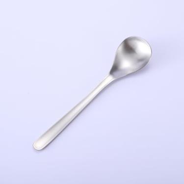 Imagem de Colheres de sobremesa estilo japonês - Talheres de aço inoxidável escovado para chá da tarde e hora do café, pode ser lavado na lava-louças