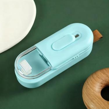 Imagem de Mini bolsa portátil revendedor e cortador ferramenta de vedação dois em um para armazenamento de lanches de alimentos azul