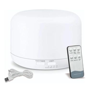 Imagem de Difusor Eletrico Aroma Ultrassonico Com Led 300 ml Branco