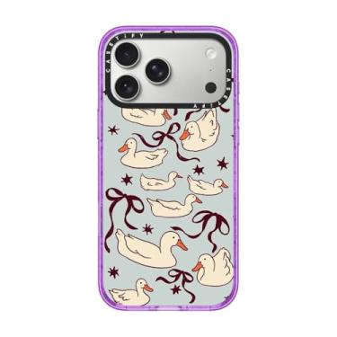 Imagem de CASETiFY Capa Impact para iPhone 17 Pro Max [fina/compatível com Magsafe/2,5 m. Proteção contra quedas de grau militar 4X] - Patos e arcos - Roxo brilhante