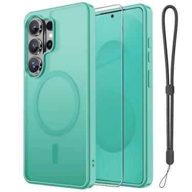 Imagem de Janmitta Capa magnética para Samsung Galaxy S26 Ultra, com protetor de tela, compatível com MagSafe, proteção contra quedas de grau militar, capa de telefone fosca translúcida fina à prova de choque