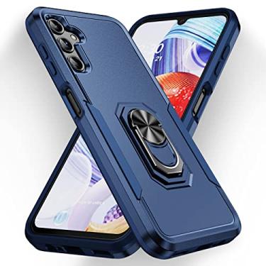 Imagem de Fucozan Capa para celular Samsung Galaxy A14 5G com protetor de tela, anel de suporte, capa protetora robusta à prova de choque de grau militar (azul marinho)