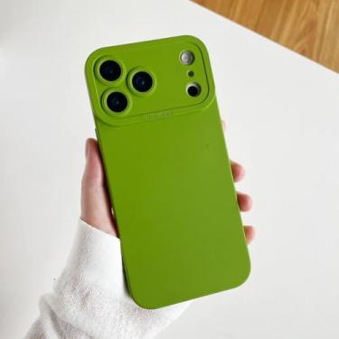 Imagem de SFDSUH Capa protetora de lente de câmera para iPhone 14 Pro, em silicone macio e resistente a impactos (para iPhone 14 Pro/verde wasabi)