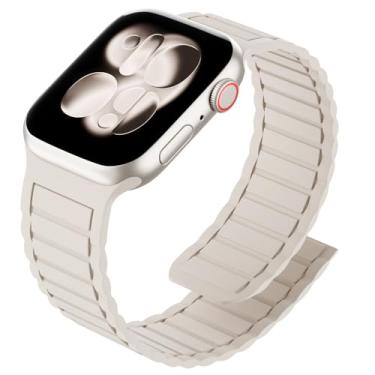 Imagem de Arctime Pulseira magnética de silicone compatível com Apple Watch de 38 mm, 40 mm, 41 mm, 42 mm, 44 mm, 45 mm, 46 mm e 49 mm, pulseira esportiva para iWatch Ultra 3, 2, 1, séries 11, 10, 9, SE, 8, 7