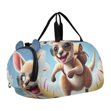 Imagem de Bolsa esportiva de viagem para meninos, fim de semana, bolsa de viagem para meninas, bolsa de viagem para dança, romântica, gato Titanic Love, Canguru de caminhada ao ar livre feliz, Clássico