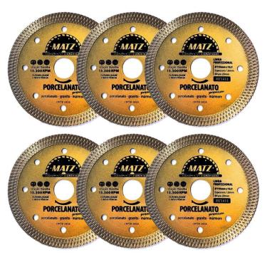 Imagem de Kit 6 Disco Corte Turbo Porcelanato Premium 110X20Mm Matz