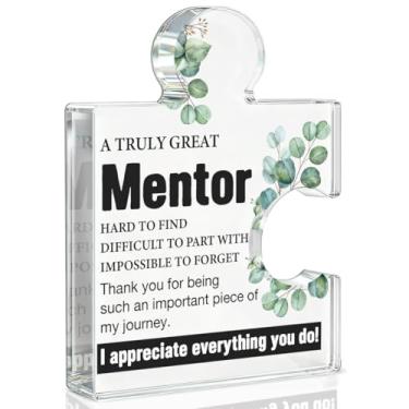 Imagem de Presentes de mentor para mulheres e homens, presentes de agradecimento para mentores, promoção de aposentadoria, aniversário, melhor presente de mentor, placa acrílica, decoração de escritório