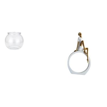 Imagem de Whtkoph Vaso Pequeno E Transparente para Aquário, Enfeite de Mesa de Escritório, Decoração para Casa com Estatueta de, Estátua de, Centro de Mes