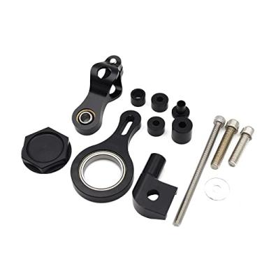 Imagem de CYSUE Motocicletas de alumínio com acabamento CNC estabilizar o suporte do amortecedor de direção suporte suporte para Yamaha YZF R6 YZF-R6 (suporte preto)
