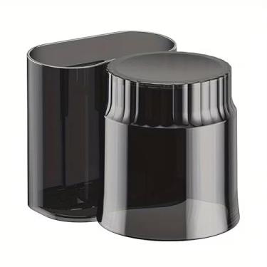 Imagem de Suporte de escova de dentes montado na parede com copo de gargarejo - sem broca, organizador de banheiro com economia de espaço para pasta de dente e escovas, preto