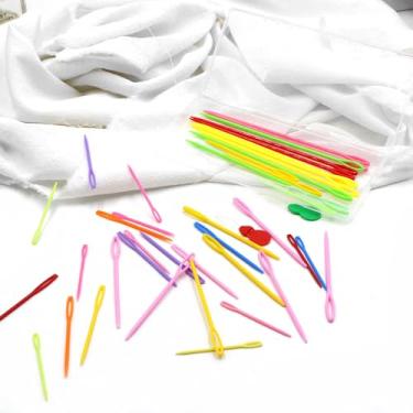 Imagem de Kit de costura de agulha de fio de 42 peças: fio de plástico, agulhas de cervo e tapeçaria para crochê, tricô e tecelagem
