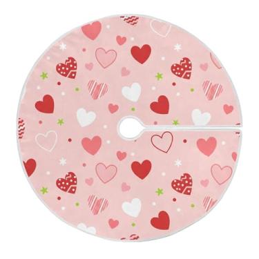 Imagem de ATTX Saia de árvore com corações de dia dos namorados, 90 cm, decoração festiva para o dia dos namorados e festas de ano novo #415