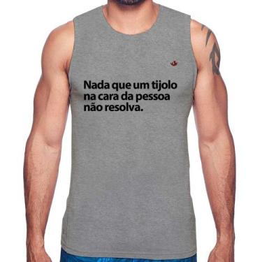 Imagem de Regata Nada que um tijolo na cara da pessoa não resolva - Foca na Moda
