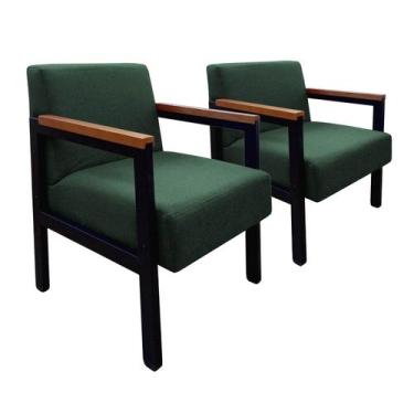 Imagem de Conj. 02 Poltrona Decorativa Estilo Industrial Braço Ferro Minas - Gon