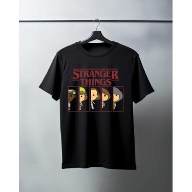 Imagem de camiseta stranger things 100% algodao unissex, Preto, GG