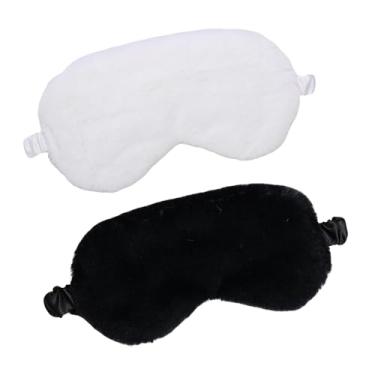 Imagem de Máscara de dormir de pelúcia, pacote com 2, capa macia para olhos peludos, bloqueio de luz para viagem, soneca, dormir, homens e mulheres