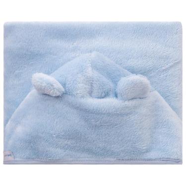 Imagem de Toalha de Banho Bebê Super Seca 70 cm x 90 cm Baby Joy, Azul
