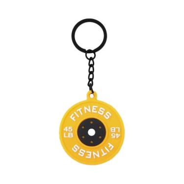 Imagem de Chaveiro De Placa De Halteres Mini 3D Para Fitness, Pingente Para Bols