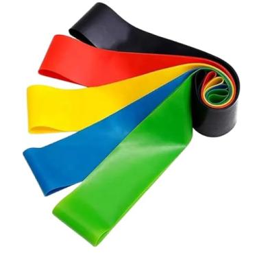 Imagem de Kit Super Mini Band com 5 Faixas Elásticas de Látex, Diferentes Intensidades, para Pilates, Yoga, Crossfit, Funcional, Exercícios