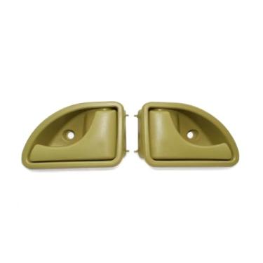 Imagem de 2 peças cinza/bege/preto compatível com renault kangoo 1997-2019/twingo 1997-2003 iniside interior maçaneta da porta do carro frontal esquerda e direita(Beige Pair)