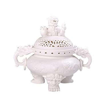 Imagem de Porta-incenso Zen Decor Incenso de Porcelana Branca Ornamentos Queimador de Incenso Três Pernas Queimador de Incenso Oco Cerâmica Aromaterapia (Cor: Branco)