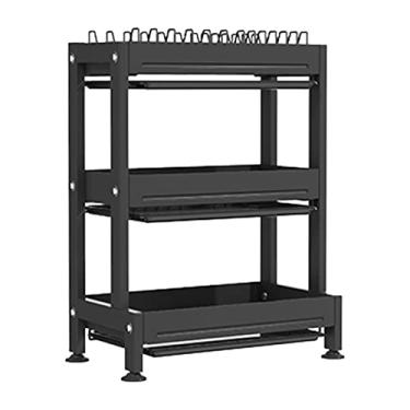 Imagem de Prateleiras de cozinha de armazenamento de classificação de grande capacidade dupla/três camadas com rack de tábua de corte/rack de faca/barril de pauzinhos escorredor de utensílios multifuncionais
