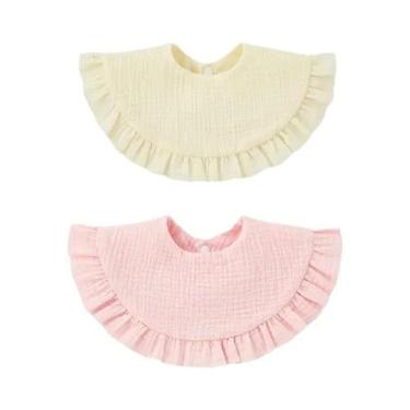 Imagem de Babadores De Algodão Macio Ajustáveis Com Renda, 2 Peças, Panos De Arr