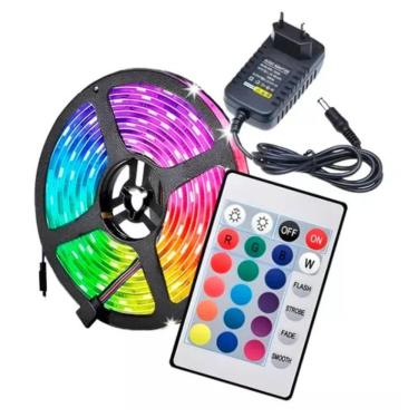 Imagem de Fita Led 5050 Rgb Colorida 5Mt 16 Cores + Fonte + Controle