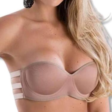 Imagem de Kit 9 Sutiãs sem alça Três Tiras Reforçado com Bojo Push Up Sustentaçã