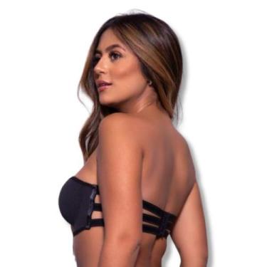 Imagem de Kit 2 Sutiãs sem alça Três Tiras Reforçado com Bojo Push Up Sustentaçã