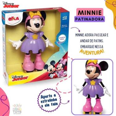 Imagem de Boneca Minnie Patinadora Conta História Tamanho Grande 26cm Brinquedo 