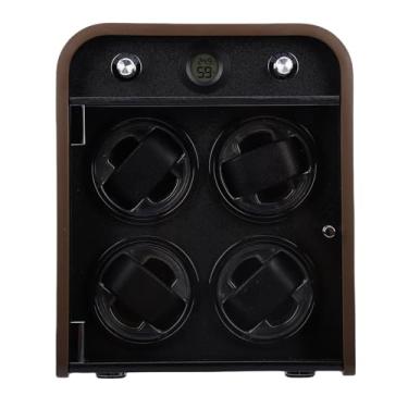 Imagem de Asixxsix Enrolador de Relógio, Caixa Giratória de Madeira Com Luz LED, 4 Modos de Rotação, Redução de Ruído Super Silenciosa de 10dB, Sensor de Temperatura e Umidade, para Relógios