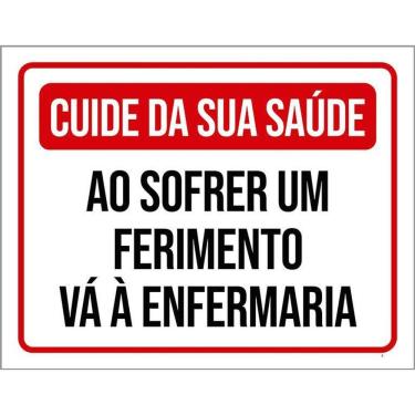 Imagem de Kit 3 Placas Cuide Saúde Sofrer Ferimento Enfermaria