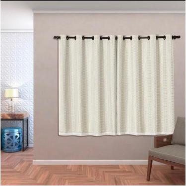 Imagem de Cortina Blackout Blecaute Pvc Com Tecido Voil Xadrez 2,80M X 1,80 M - 