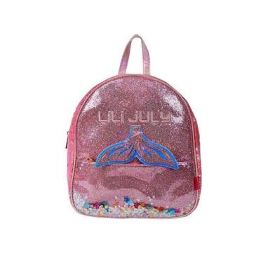 Imagem de Mochila Costas Bolsa Feminina Infantil Juvenil Escolar Menina Brilhant