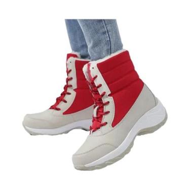 Imagem de Botas De Neve Femininas De Inverno Com Pelúcia, Confortáveis, Platafor
