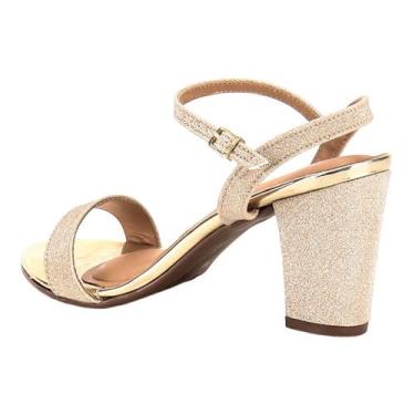 Imagem de Sandália feminina salto médio vizzano - 6262474, Dourado 01, 35