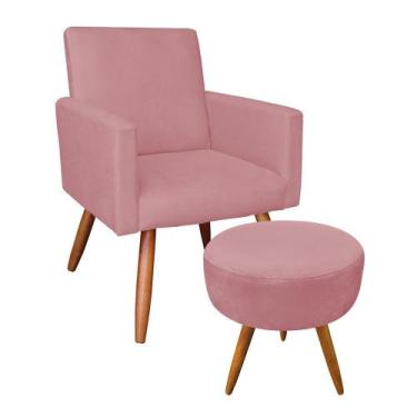 Imagem de Kit 01 poltrona com 01 puff larissa sued - DRossi