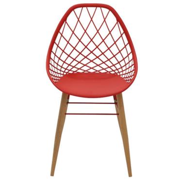 Imagem de Cadeira Tramontina Philo Vermelha Em Poliamida Com Pernas De Madeira 92088040