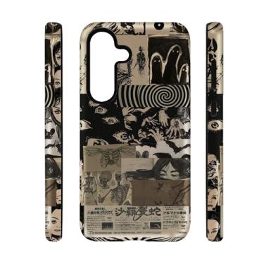 Imagem de qizjio Capa de telefone japonesa vintage à prova de choque colagem estética horror anime capa para Samsung Galaxy S25
