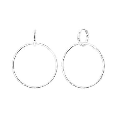 Imagem de Brincos De Argola Grandes Em Prata Esterlina 925 Com Zircônia Para Mul