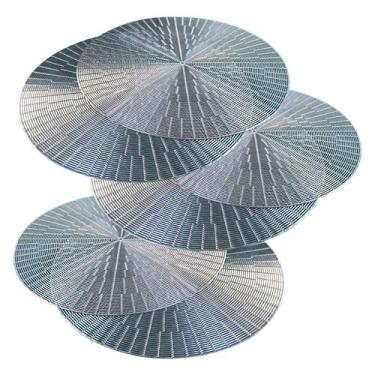 Imagem de Jogo Americano 8 Peças Mesa Posta Mesa Redondo Linha Luxo Tamanho Gran