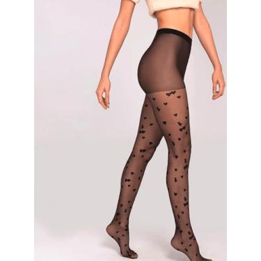 Imagem de Meia-Calça Fio 15 Lupo Loba 05758-001 Corações Poliamida T. P/GG, G, 9
