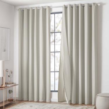 Imagem de Cortina Delicatta Para Varão Simples 3,00m X 2,60m Com Forro 100% Poliéster - Marfim