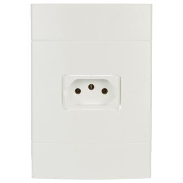 Imagem de Conjunto Tomada 2 Pinos + Terra 10 Amperes 250 Volts Branco Lunare Prm444721 Schneider Conj.toma