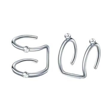 Imagem de Brincos De Pressão Femininos De Aço Inoxidável Com Folha, Sem Furo, Ac