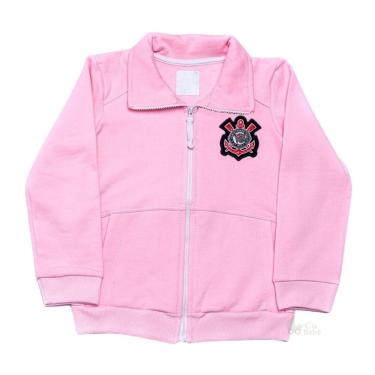 Imagem de Blusa Infantil Corinthians Rosa Moletom Oficial