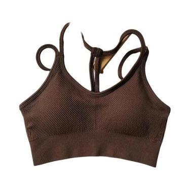 Imagem de Top Esportivo Feminino Sem Costura, Elástico, Sem Costas, Com Bojo, Pa